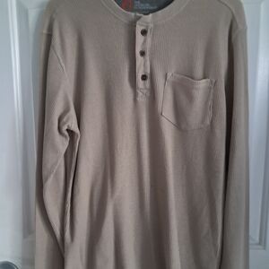 Men's Beige Henley Shirt